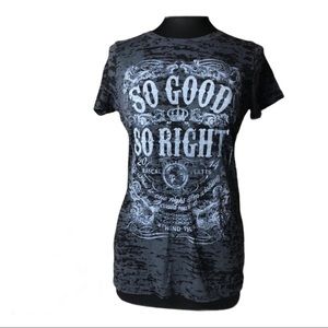 fitted band tee Rascal Flatts 2014 rewind tour short sleeve gray/ black XL